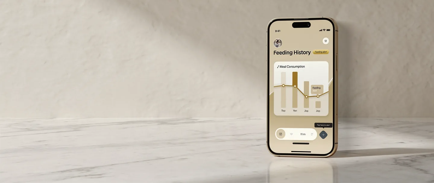 Un téléphone affiche l’application Dojopet sur une table